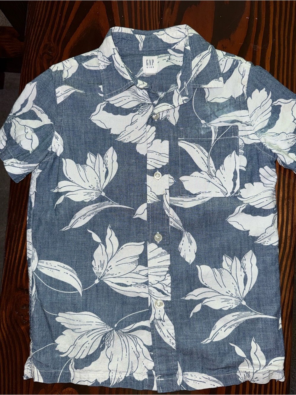 GAP Navy Blue Shirt with White Floral Print